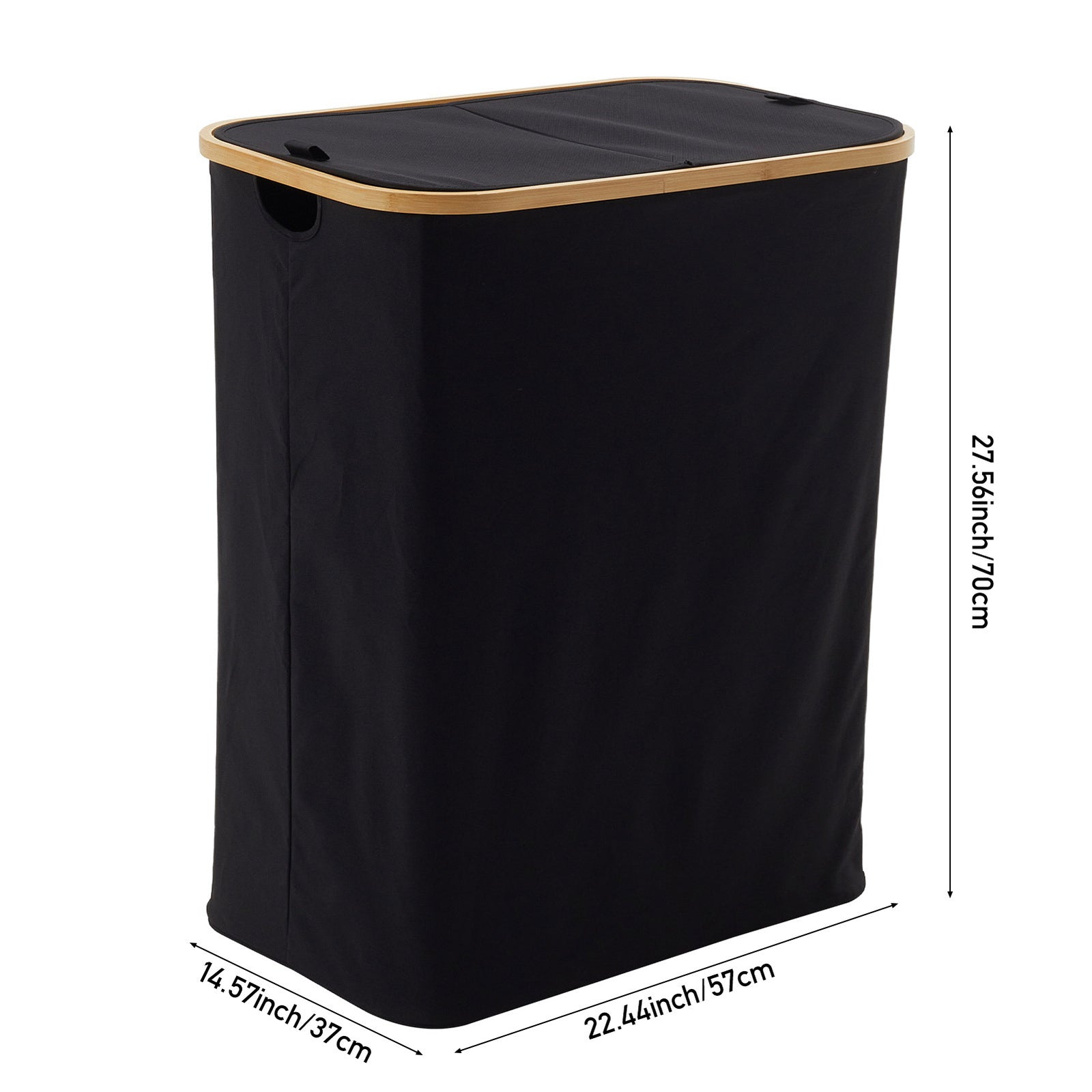 2 Compartments Laundry Basket With Lid