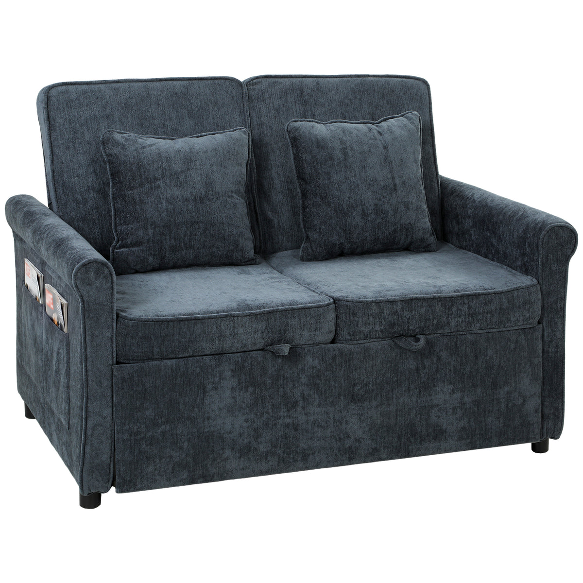 2 Seater Sofa Bed, 3-in-1 Convertible Pull Out Sofa Bed | Dark Blue
