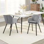 Modern Upholstered Fabric Bucket Seat Dining Room Armchairs