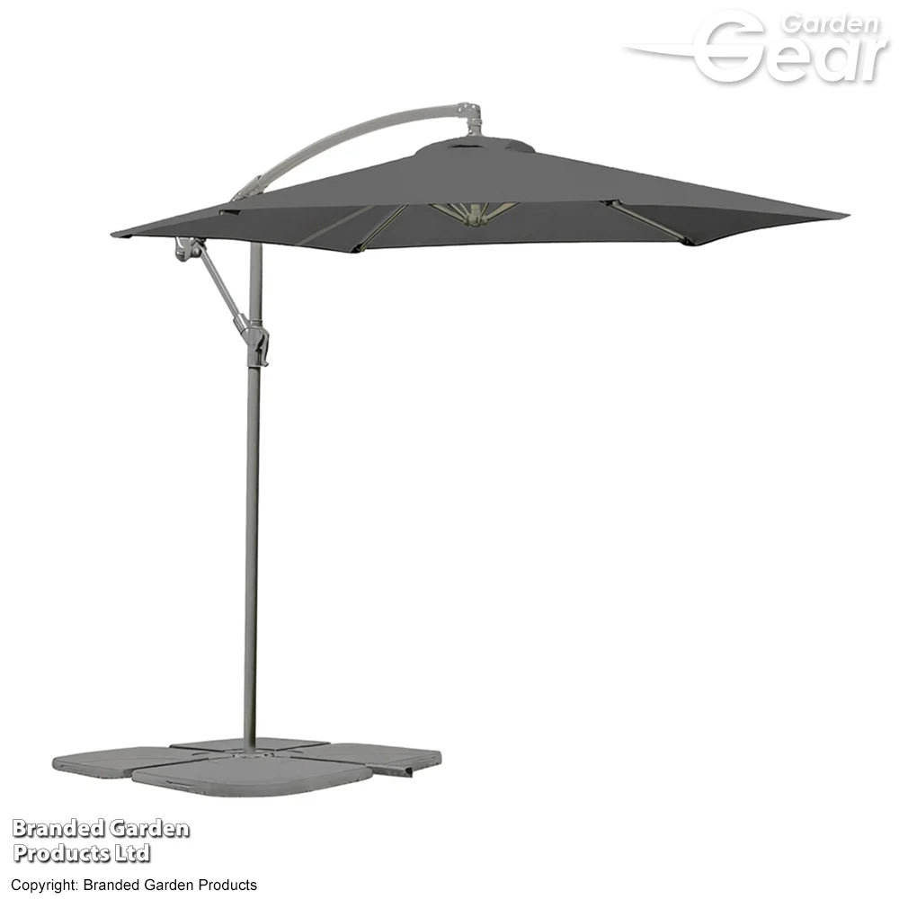 Garden_Gear Light Grey Cantilever Parasol + Cover