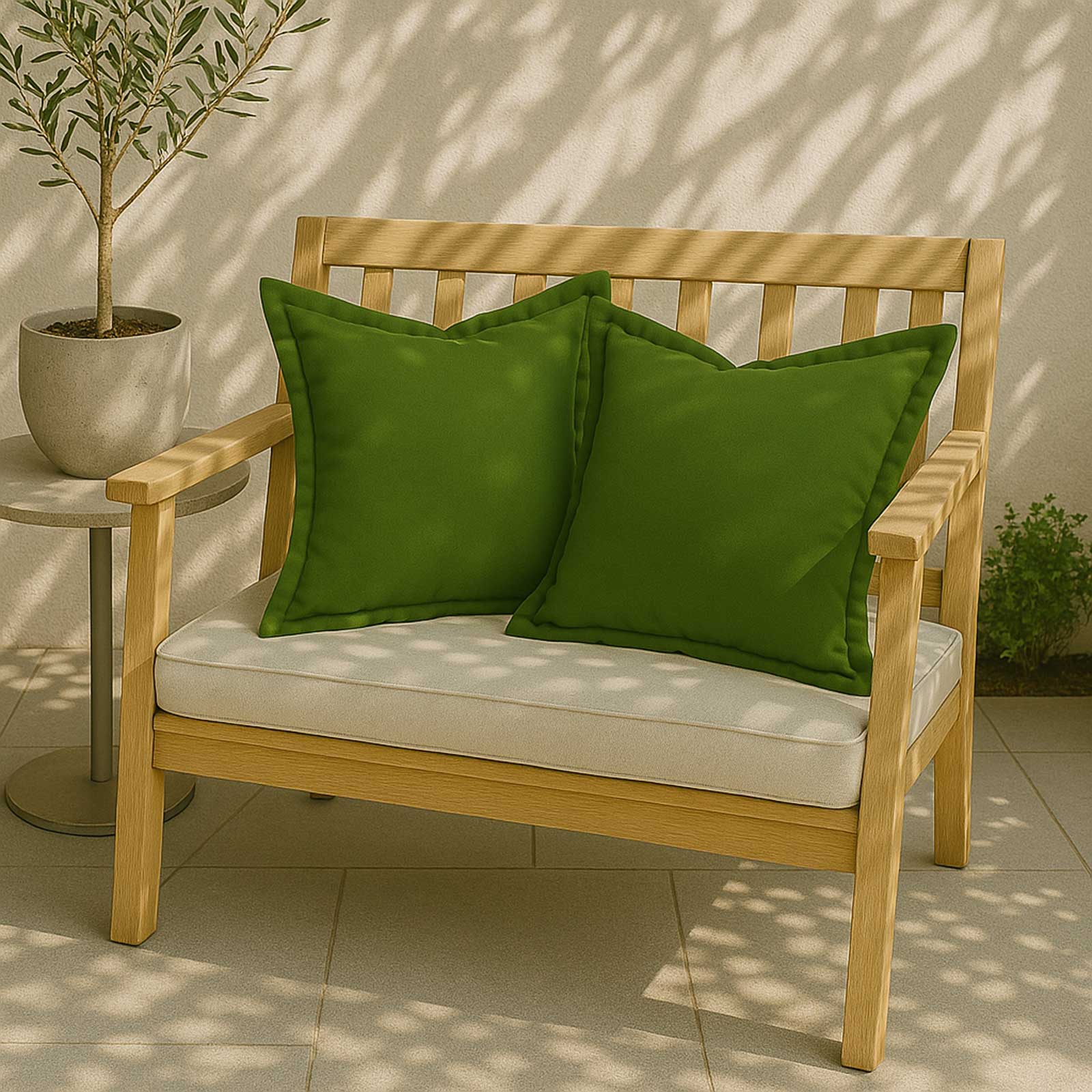Plain Outdoor Cushion 45 X 45 Cm, Set Of 2 | 45cm x 45cm | Green