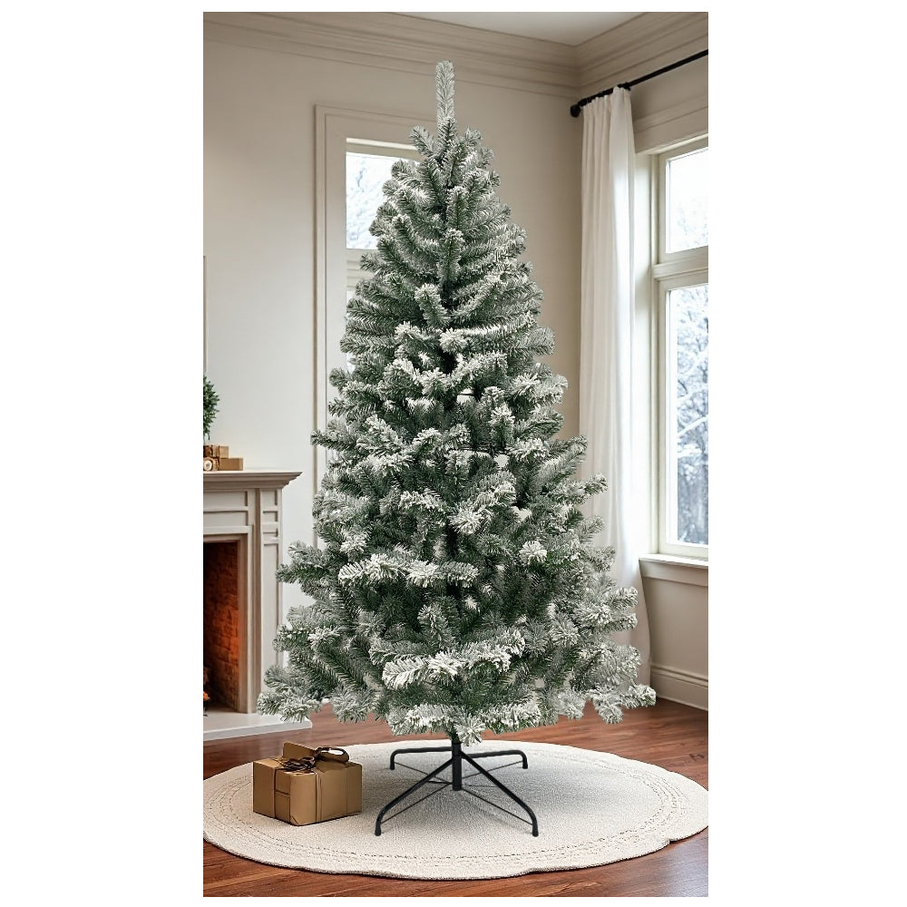 6ft Premium Snow Filled Grand Fir Full Artificial Christmas Tree 1000 Branch Tips