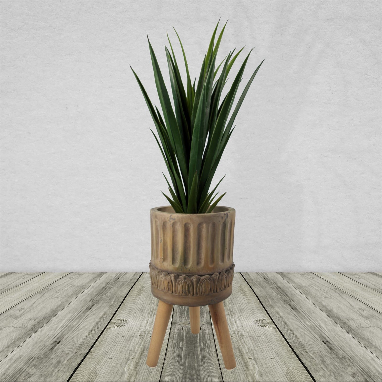 Ridged Composite Planter With Stand