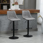 Set Of 2 Microfibre Retro Tub Bar Stools