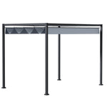 Metal Pergola Gazebo Patio Sun Shelter Retractable Canopy | Large