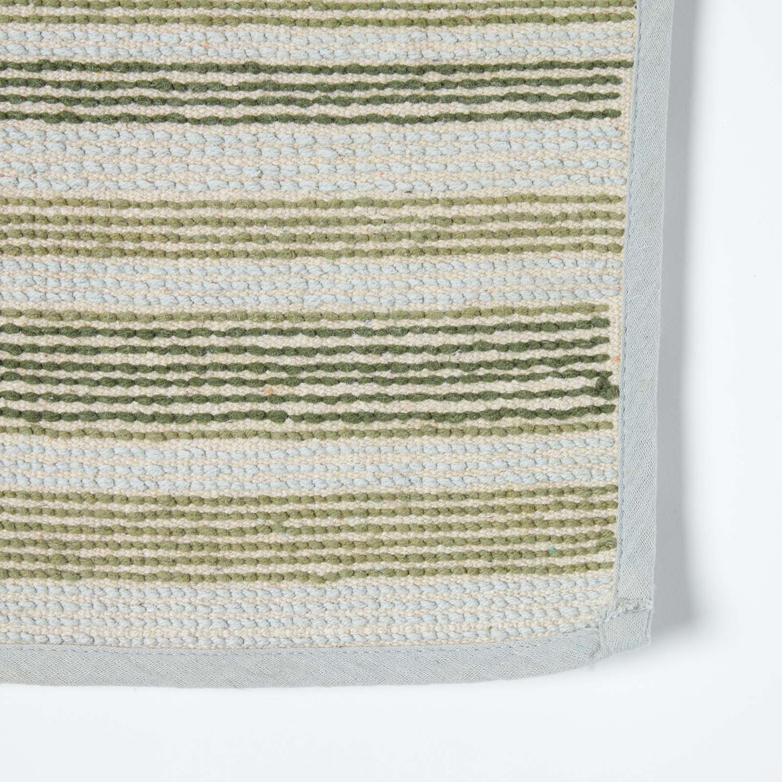 Stripe Cotton Bath Mat | 50 x 80cm | Green