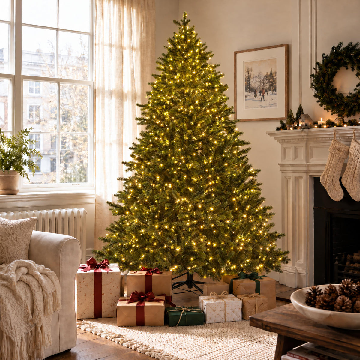 Artemis Home Brackenholt Pre-lit Pvc Artificial Christmas Tree - Warm White Leds