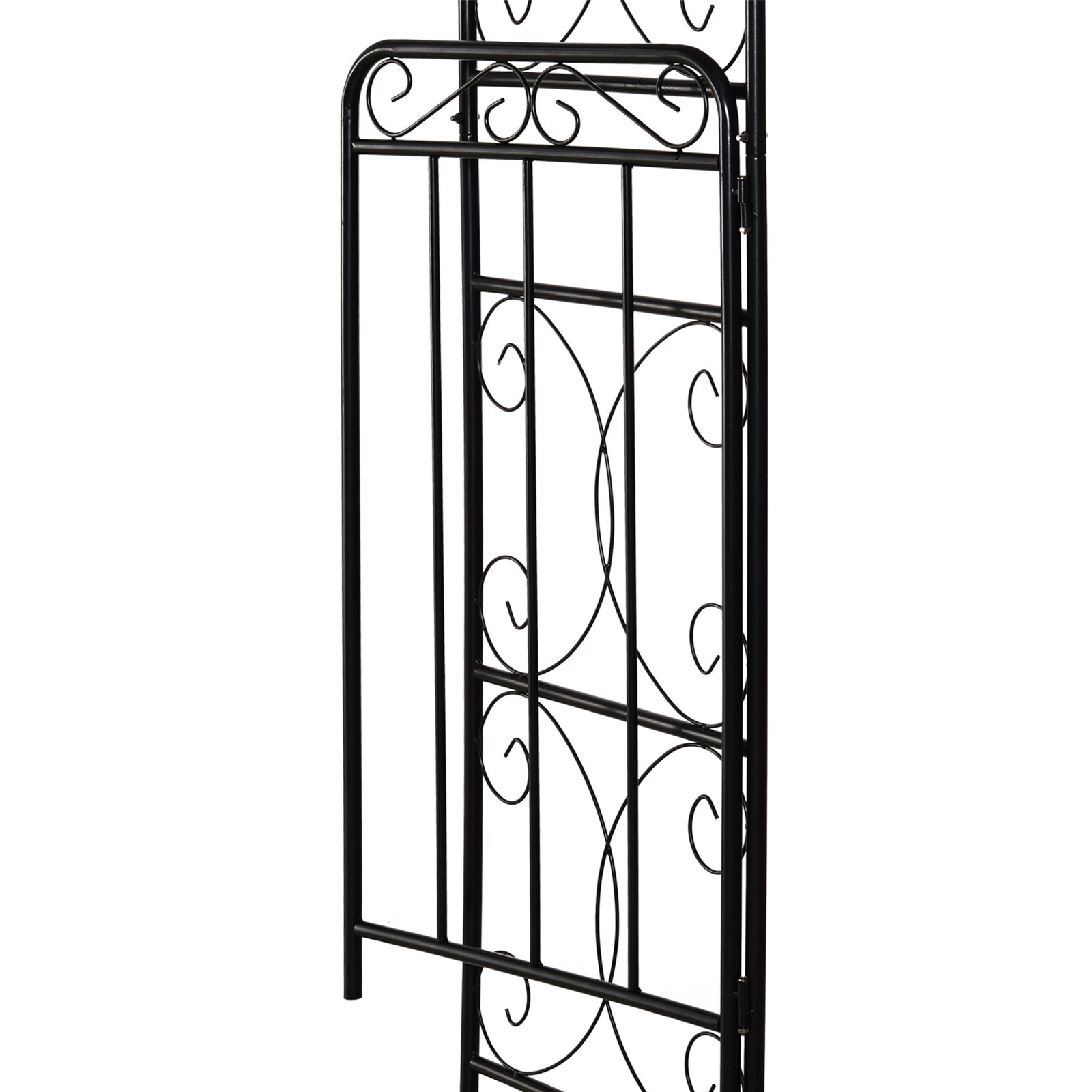 Garden Decorative Metal Arch With Gate, 108x45x215 Cm