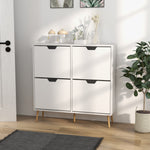 Shoe Storage Cabinet With 4 Flip Drawers For 16 Pairs | One Size | White