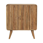 Solid Wood T-bar Ridged Cabinet, Light Brown, 2 Doors