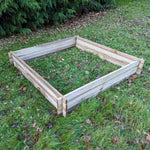 Square Raised Bed | 120cm x 120cm x 25cm | Brown
