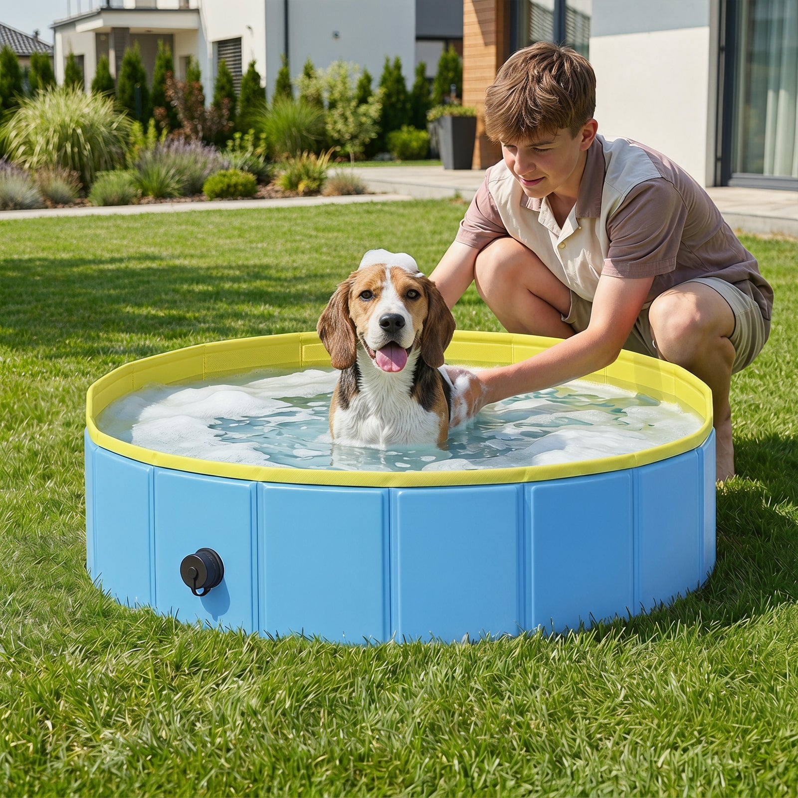 Dog Pool Dog Bath Tub Dog Paddling Pool | 100 x 30cm | Blue