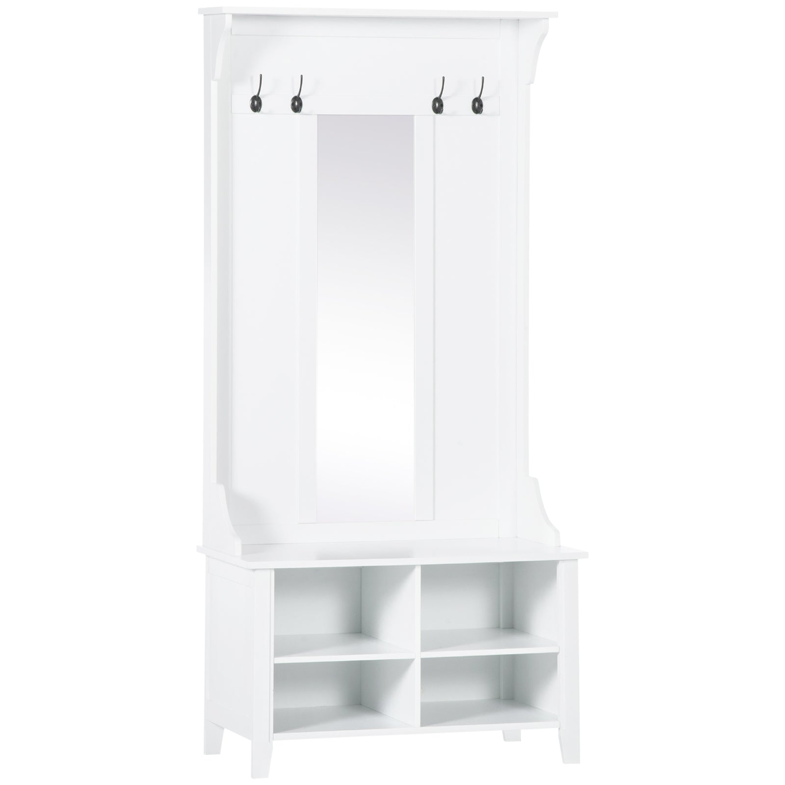 Hallway Furniture Set Shoe Bench Storage Mirror Cabinet