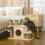 Dog Steps For Bed 4 Step Pet Stairs Cat House With Detachable Cover | Beige