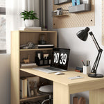 120cm Computer Desk Bookshelf Writing Table 6 Shelves | Natural