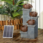 Solar Garden Water Feature, 4 Tiers, Led Lights, 58cm