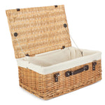Wicker 55cm Buff Empty Picnic Basket Unlined | White