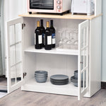 Home Sideboard Cabinet With Glass Doors, Shelves