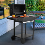 Charcoal BBQ Grill with Lid, Carbon Steel Barbecue