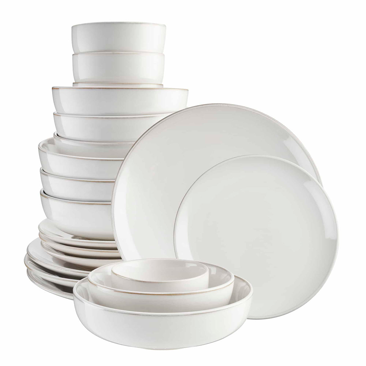 Nordic Stoneware Dinner Set | Set of 20 | White