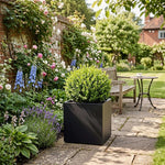 Nicoman Black Metal Cube Planter 50x50x50cm Galvanised Steel Outdoor & Indoor Plant Pot