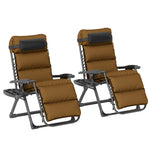 2 Pieces Zero Gravity Chairs, Reclining Folding Sun Lounger | Brown