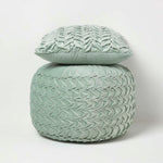 Grace Pleated Velvet Pouffe | 50cm x 35cm | Green