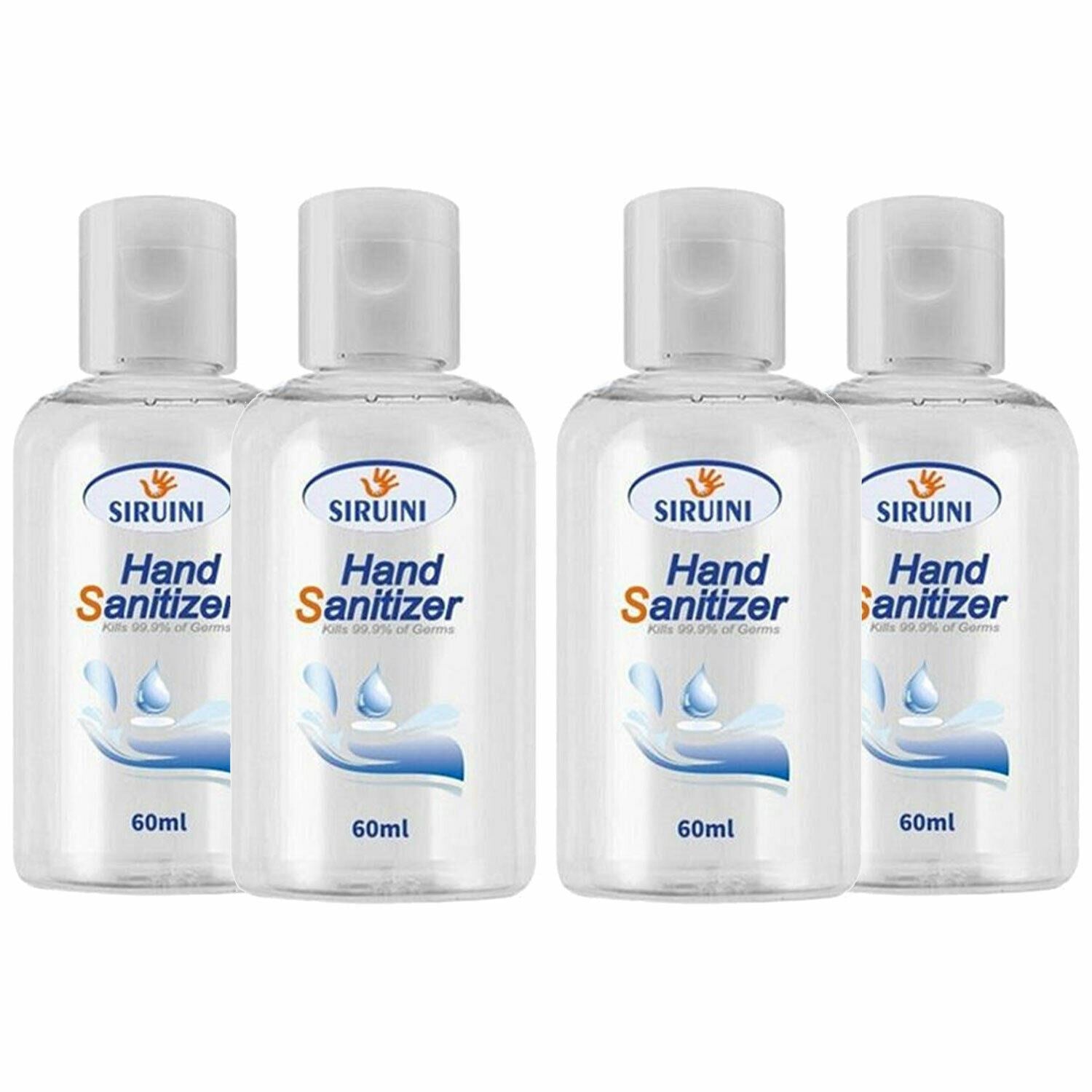 Alcohol Antibacterial Hand Gel Sanitizer 60ml, 4pk