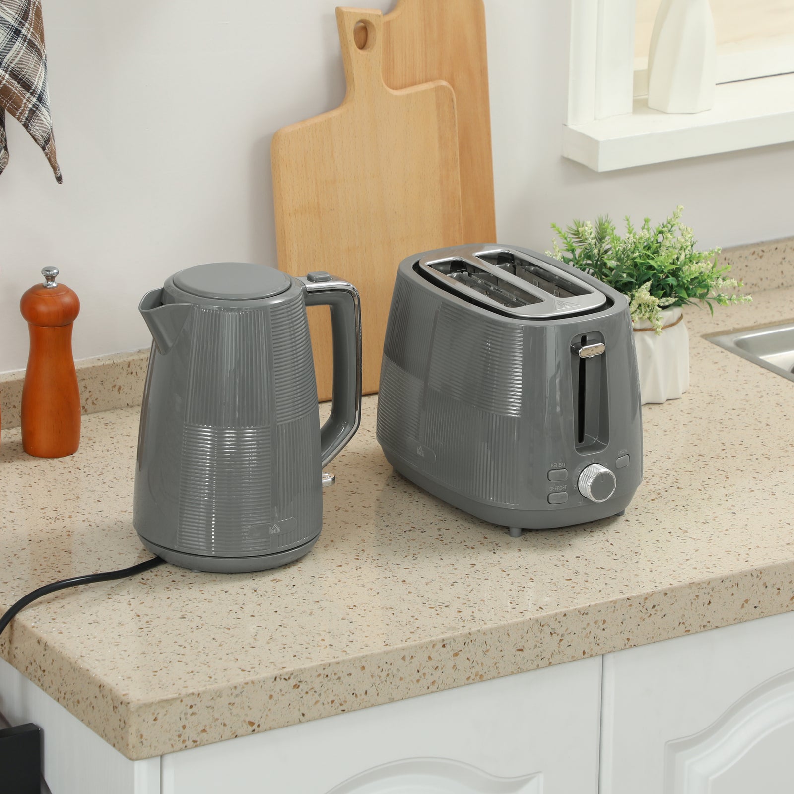 1.7l Fast Boil Electric Kettle And 2 Slice Water Toaster Set