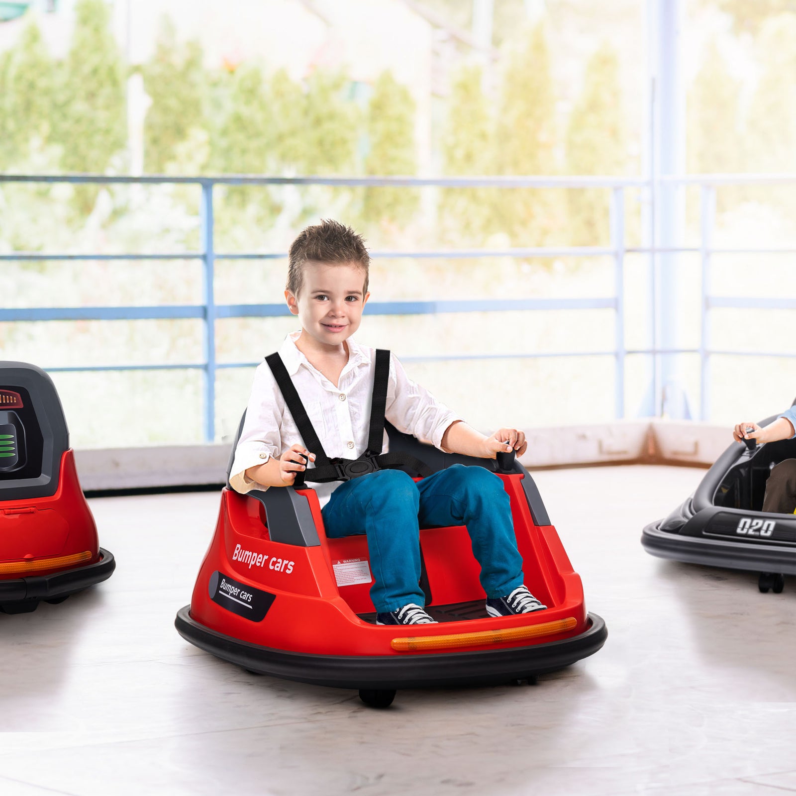 Kids Bumper Car W/ 360-degree Rotation Spin, Lights, Music | Red