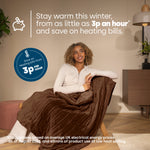 Electric Heated Blanket Chocolate Micro Fleece With 9 Heat Settings