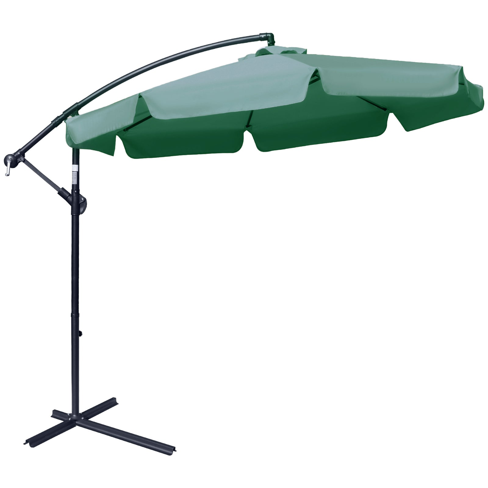 2.7m Cantilever Parasol Banana W/ Crank Handle | Green
