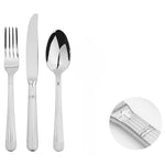 Cutlery Sets Stainless Steel 18/8 Spoons Forks Catering Papyrus | Set of 12 | Silver