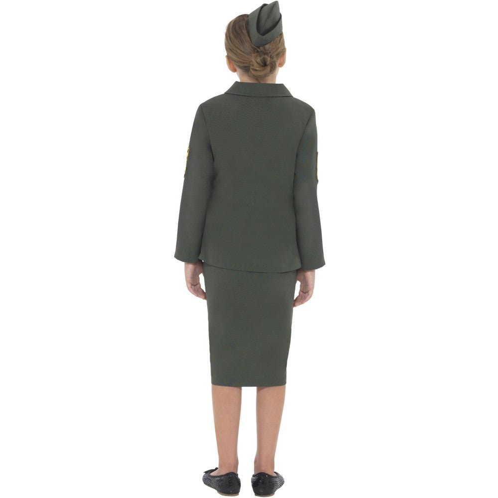 Ww2 Army Girl Costume, Childs | Age 10-12