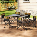 7 Pieces Folding Camping Table And Chairs Set Portable With Carrying Bag