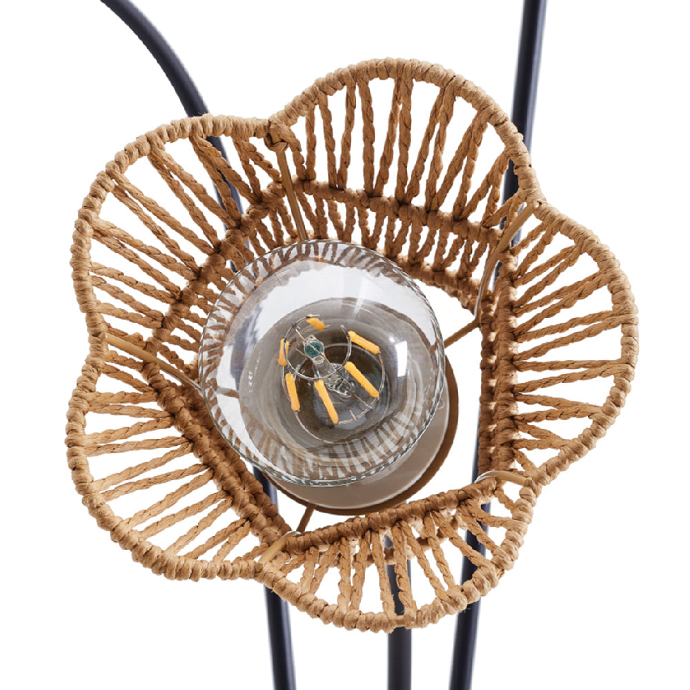 Paper Rope String-wrapped Lampshade Floor Lamp