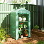 3 Tier Mini Greenhouse Grow House W/ Roll Up Door, Green