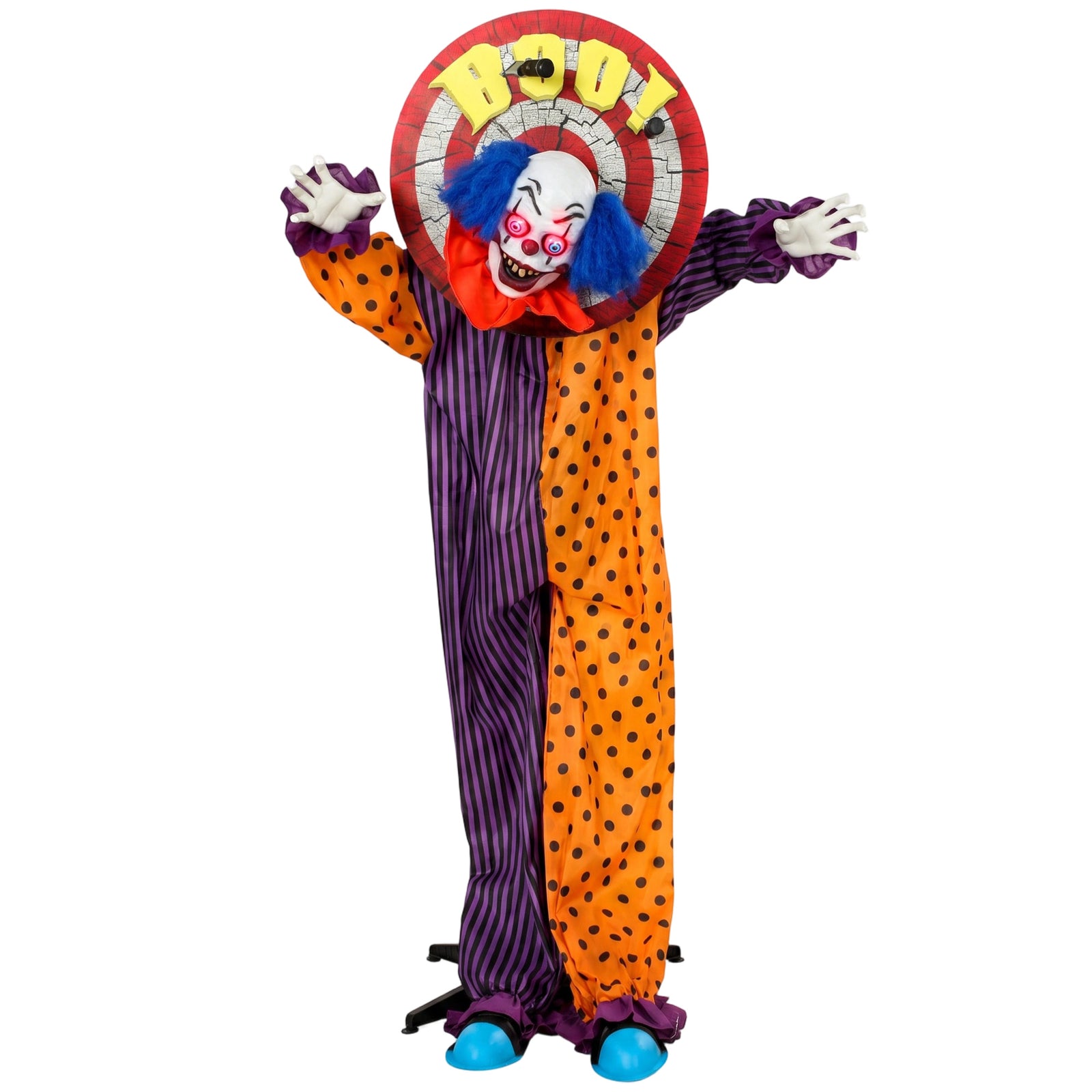 HOMCOM 167 Cm Life Size Animated Clown Halloween Decorations Outdoor Indoor