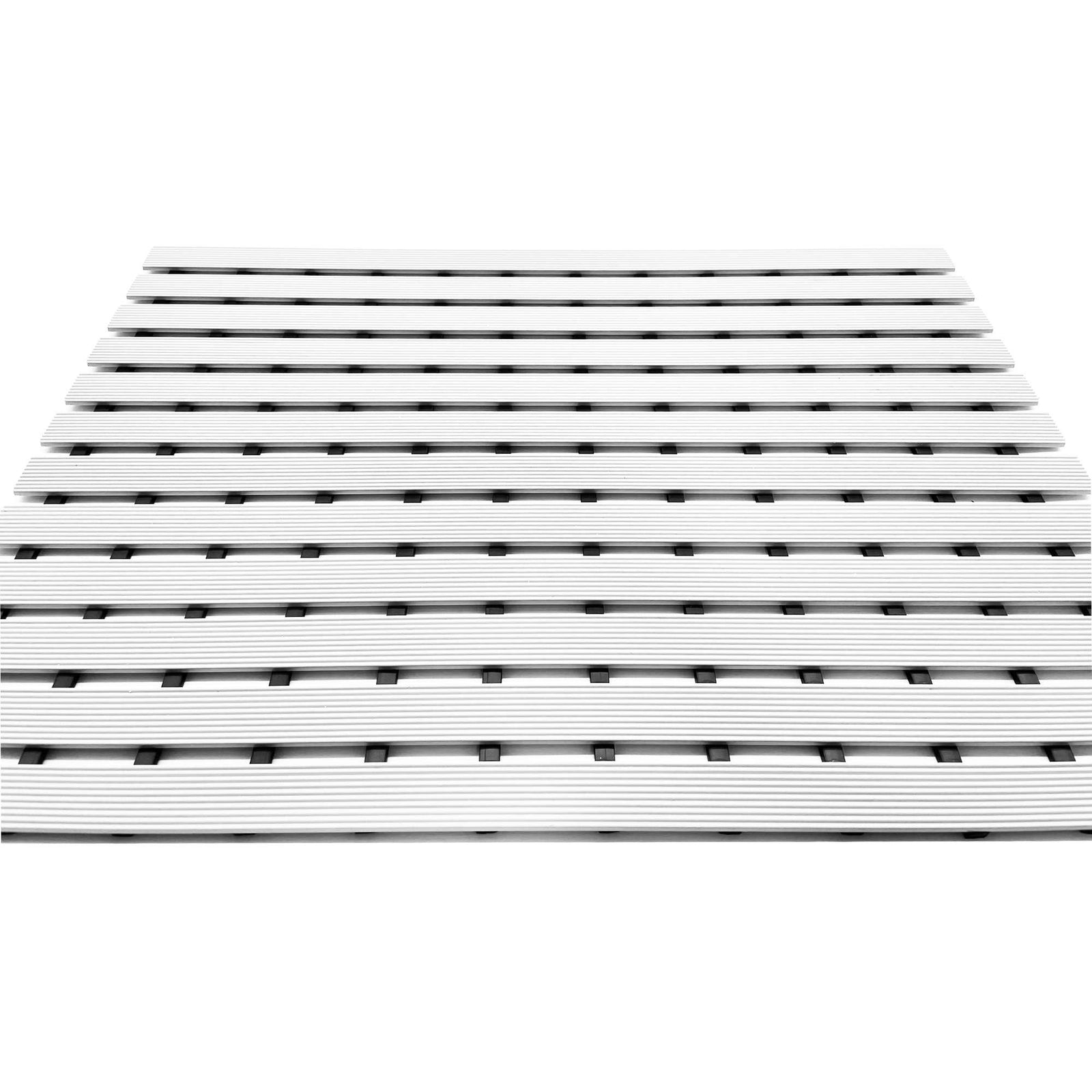 Pvc Duckboard Wet Area Non-slip Mat Drainage Matt - 61cm X 5m Roll | White