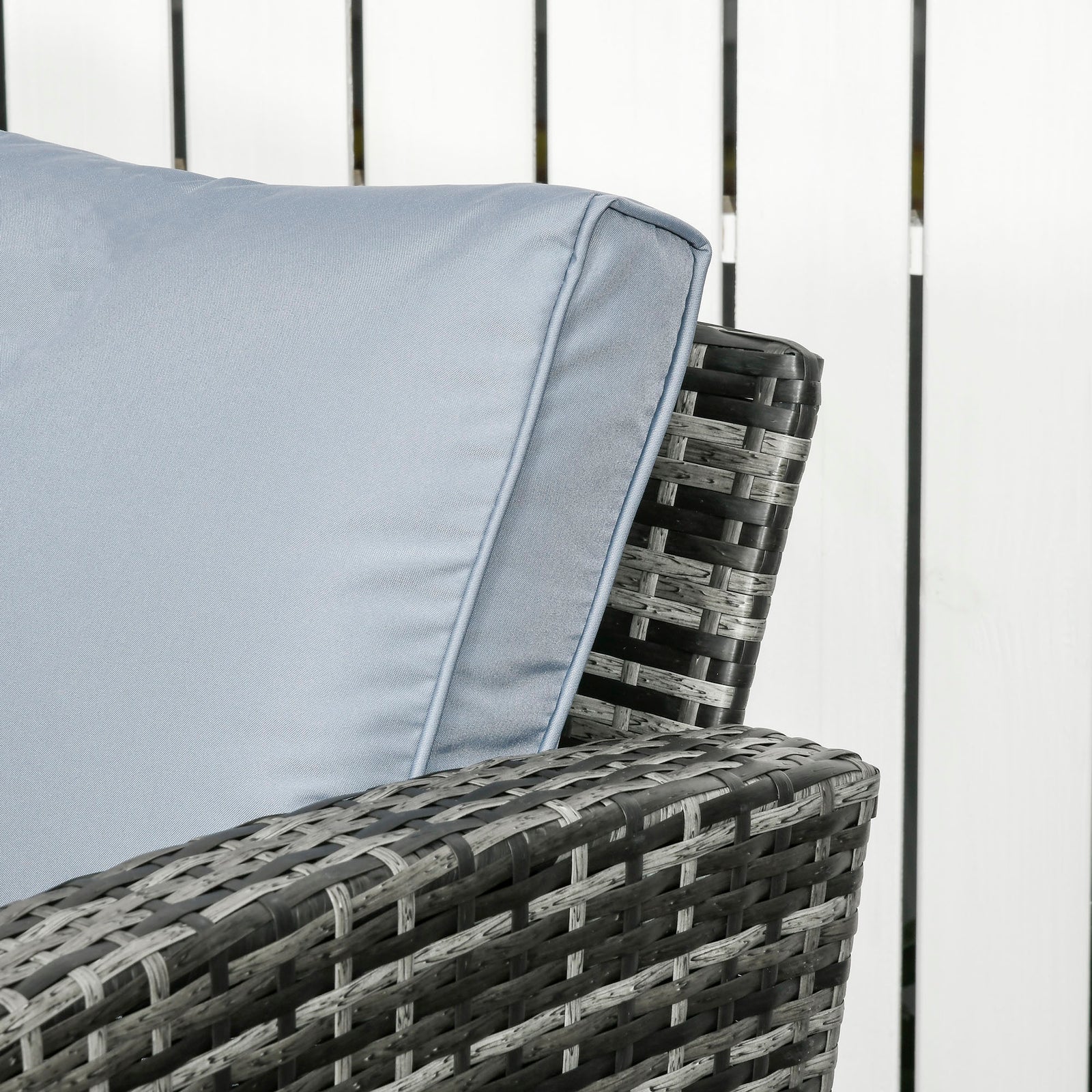 6 Pcs Patio Rattan Sofa Set Conversation Furniture | Gray