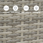 3-piece Pe Rattan Garden Furniture Set, Outdoor Patio Table And Chairs Set | Grey