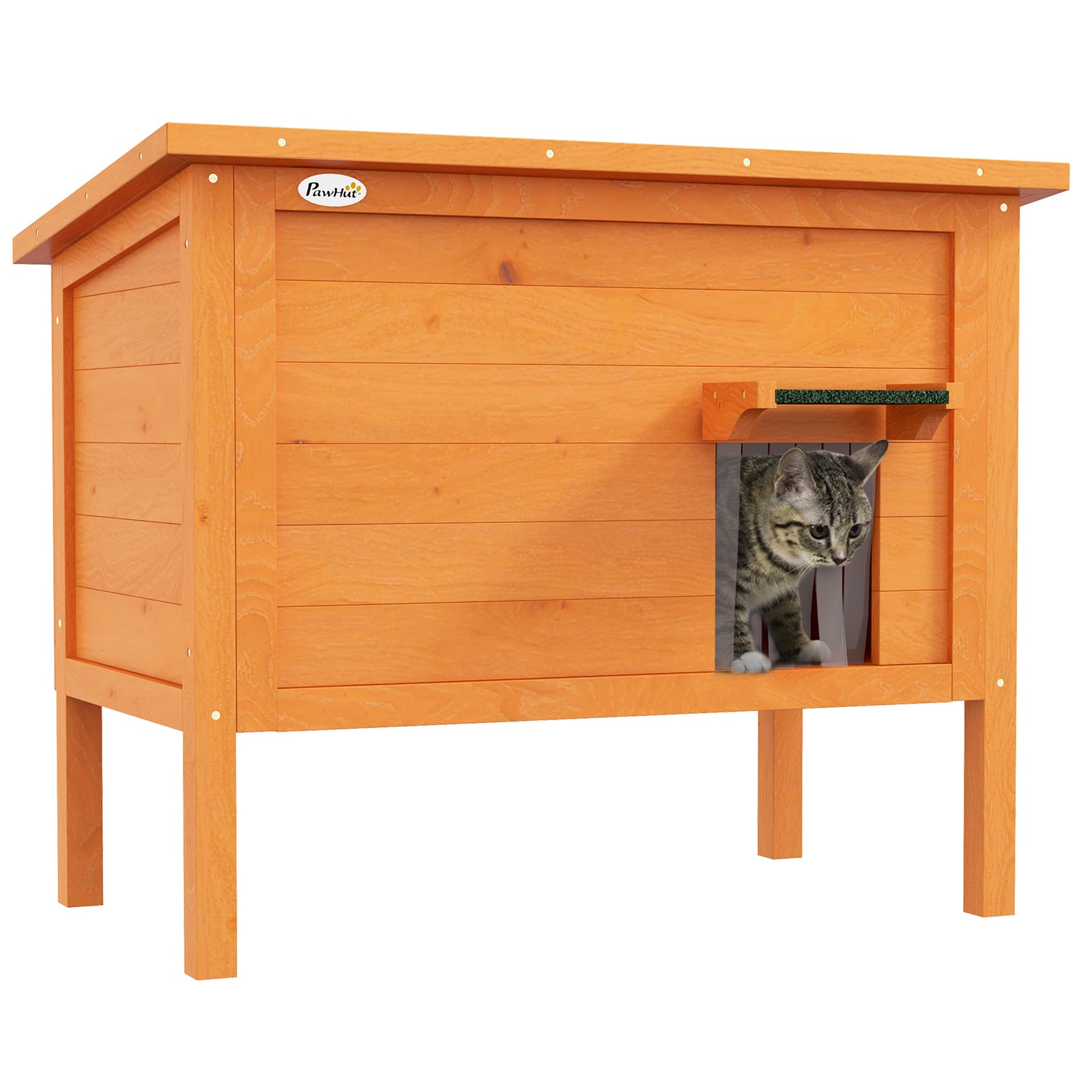 Outdoor Feral Cat House Insulated W/ Openable Roof | Orange