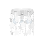 Ceiling Lamp Star 3xe27 Attractive Hand Made Chandelier With Suspended Crystals And Stars | White