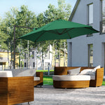 2.5m Cantilever Parasol W/ 360° Rotation, Cross Base | Green