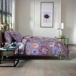 Botanical Flower Digitally Printed Duvet Cover Set – 100% Cotton, 200 Thread Count Luxury Bedding | Super King | Lilac