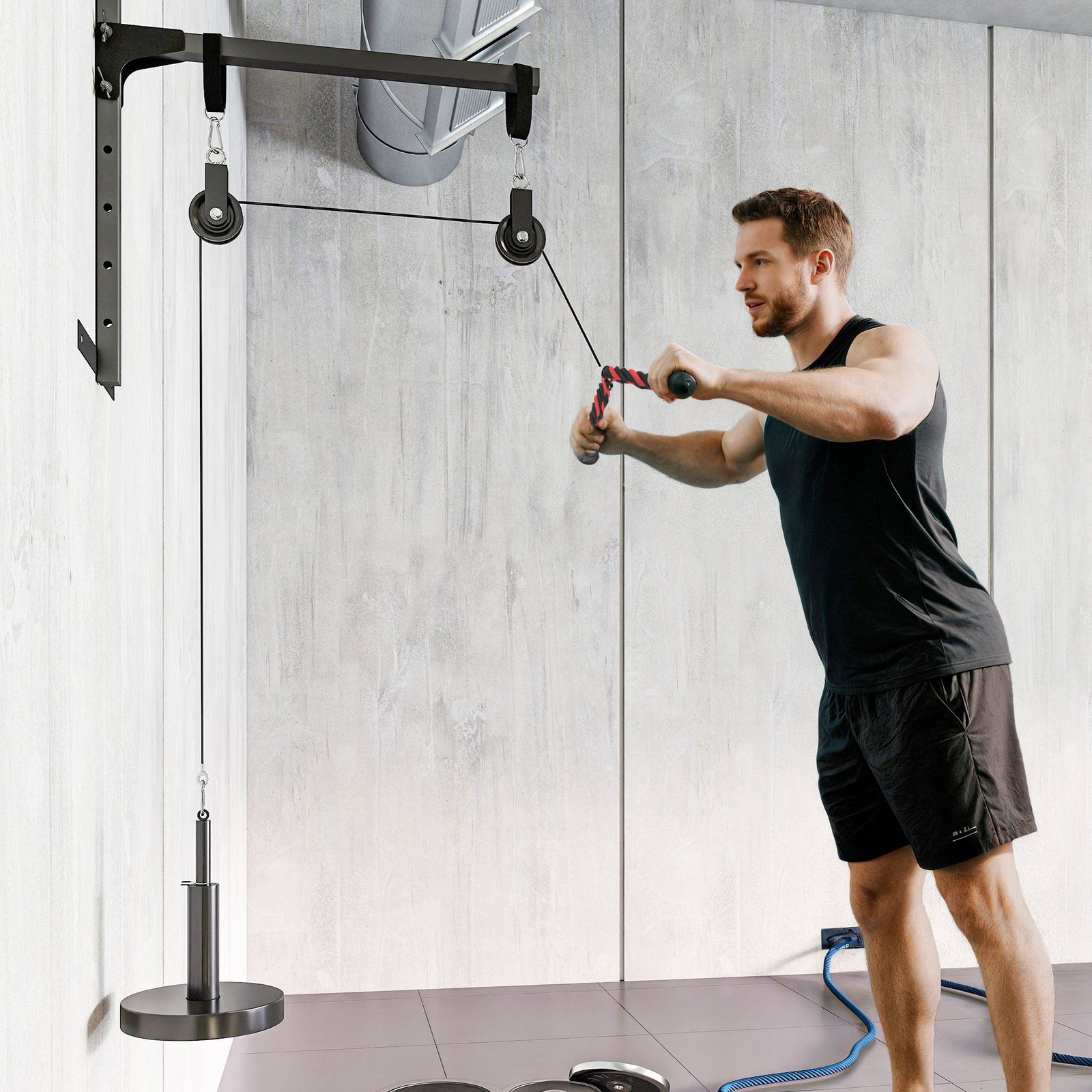 Weight Cable Pulley System For Home Gym With Loading Pin