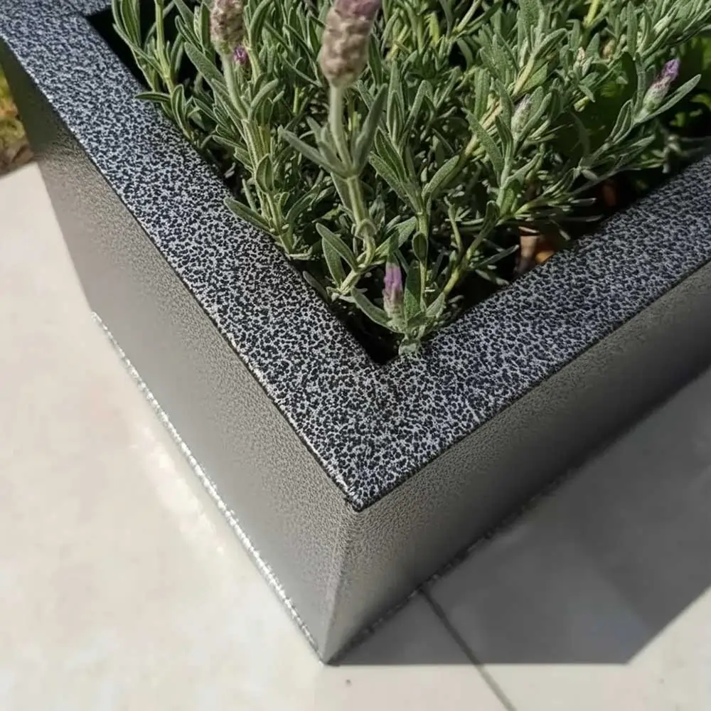 Zinc Galvanised Trough Planter | 75cm x 32cm x 32cm | Silver Black