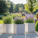 Zinc Galvanised Square Planter | 40cm x 40cm x 40cm | White