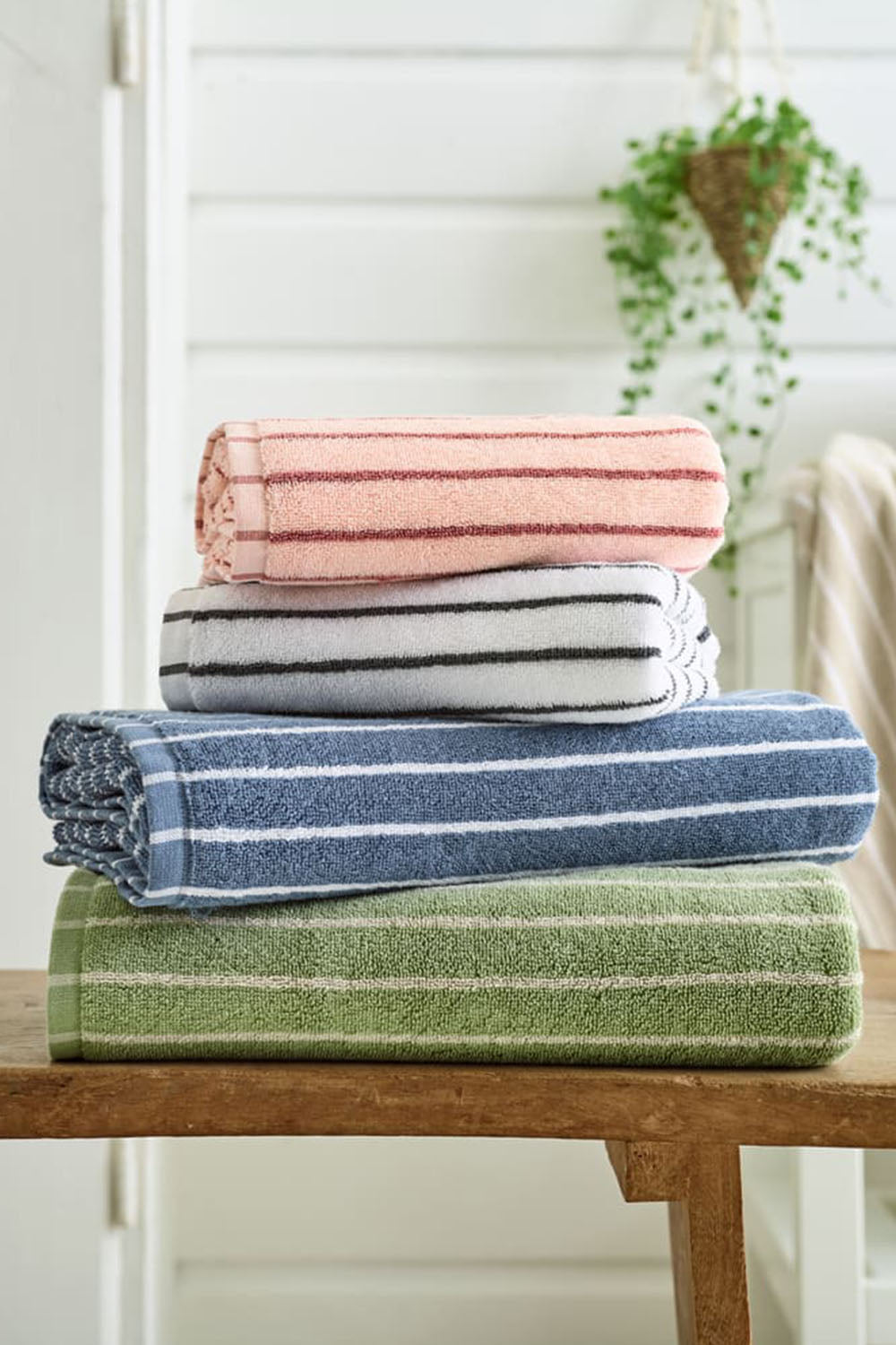 Deyongs Malmo Stripe Cotton Blend Towel Contemporary Woven Stripe Design
