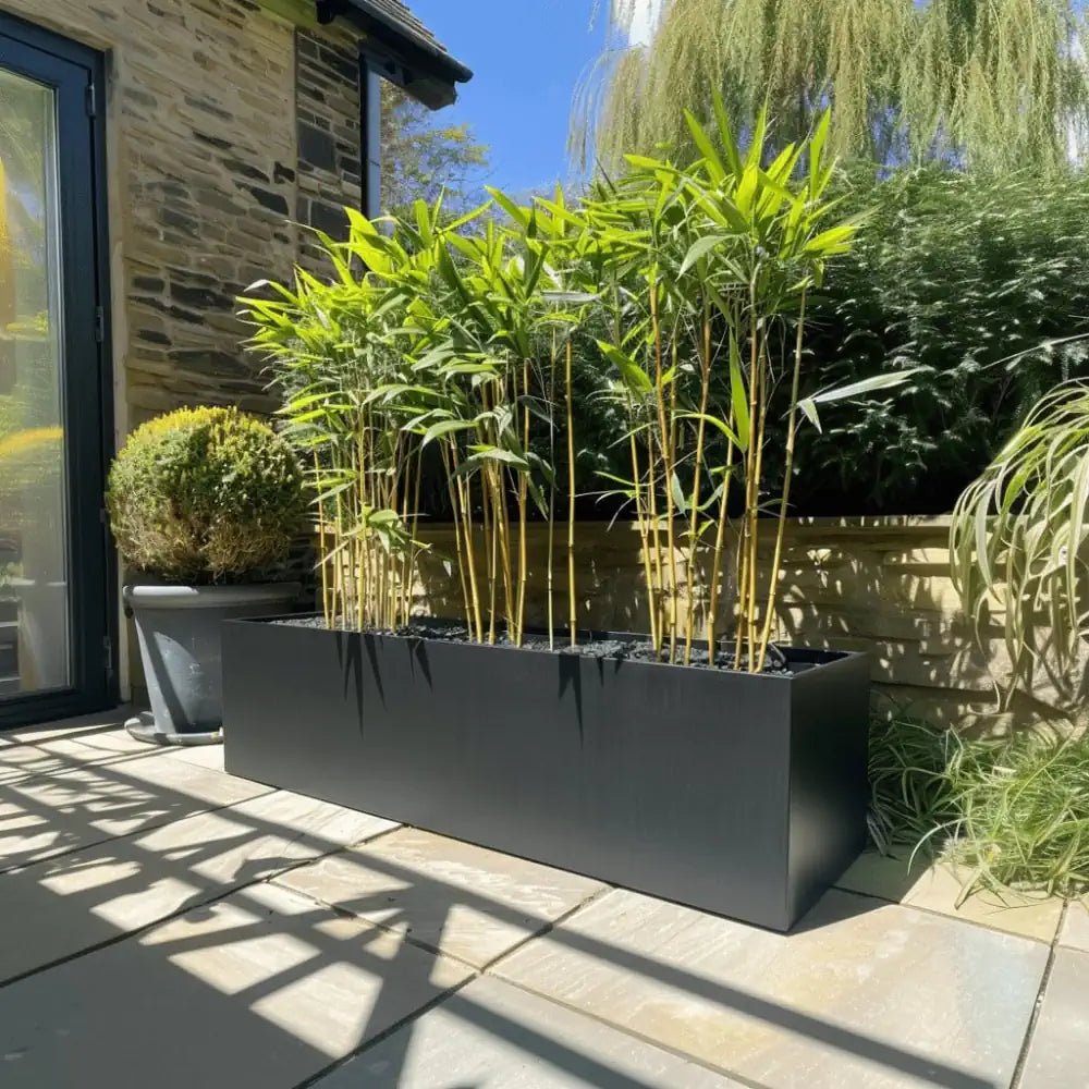 Zinc Galvanised Trough Planter | 120cm x 40cm x 40cm | Matte Black